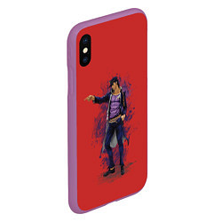 Чехол iPhone XS Max матовый Jotaro Jo Jo, цвет: 3D-фиолетовый — фото 2