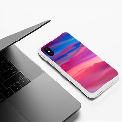 Чехол iPhone XS Max матовый Гармоничные цветовые волны, цвет: 3D-белый — фото 2