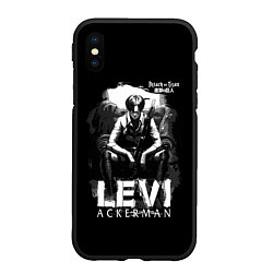 Чехол iPhone XS Max матовый LEVI ACKERMAN Attack on Titan, цвет: 3D-черный