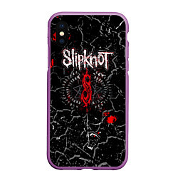 Чехол iPhone XS Max матовый Slipknot Rock Слипкнот Музыка Рок Гранж, цвет: 3D-фиолетовый