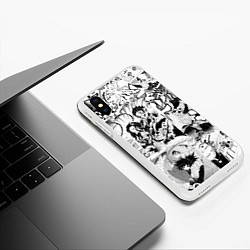 Чехол iPhone XS Max матовый Клинок, рассекающий демонов, МАНГА, цвет: 3D-белый — фото 2
