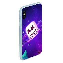 Чехол iPhone XS Max матовый МАРШМЕЛЛО В КОСМОСЕ MARSHMELLO MUSIC SPACE, цвет: 3D-голубой — фото 2