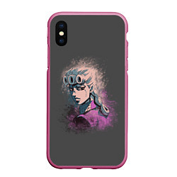 Чехол iPhone XS Max матовый Giorno Giovanna Paints, цвет: 3D-малиновый