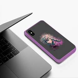 Чехол iPhone XS Max матовый Giorno Giovanna Paints, цвет: 3D-фиолетовый — фото 2