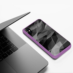 Чехол iPhone XS Max матовый Чб абстракция, цвет: 3D-фиолетовый — фото 2