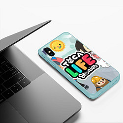 Чехол iPhone XS Max матовый Toca Life: Stories, цвет: 3D-мятный — фото 2