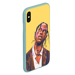 Чехол iPhone XS Max матовый Travis art, цвет: 3D-мятный — фото 2