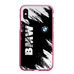 Чехол iPhone XS Max матовый BMW GRUNGE БМВ ГРАНЖ, цвет: 3D-малиновый