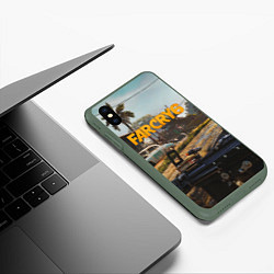 Чехол iPhone XS Max матовый Far Cry 6 game art, цвет: 3D-темно-зеленый — фото 2