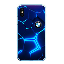 Чехол iPhone XS Max матовый BMW LOGO 3Д ПЛИТЫ ГЕОМЕТРИЯ