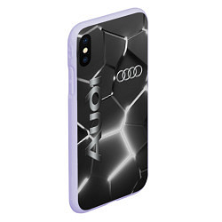 Чехол iPhone XS Max матовый AUDI GREY 3D ПЛИТЫ, цвет: 3D-светло-сиреневый — фото 2