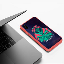 Чехол iPhone XS Max матовый Инопланетянин Гангста, цвет: 3D-красный — фото 2