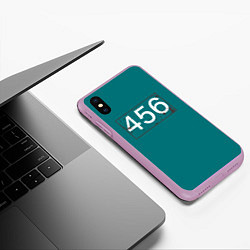 Чехол iPhone XS Max матовый Игрок в кальмара 456, цвет: 3D-сиреневый — фото 2