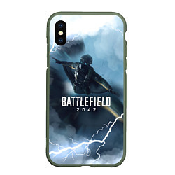 Чехол iPhone XS Max матовый WINGSUIT BATTLEFIELD 2042, цвет: 3D-темно-зеленый