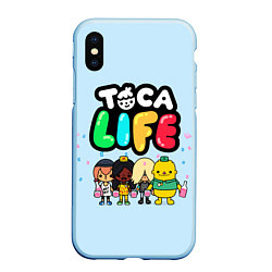 Чехол iPhone XS Max матовый Toca Life: Logo, цвет: 3D-голубой