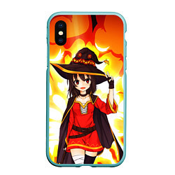 Чехол iPhone XS Max матовый Mеgumin, цвет: 3D-мятный