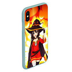 Чехол iPhone XS Max матовый Mеgumin, цвет: 3D-мятный — фото 2