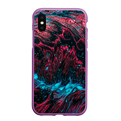 Чехол iPhone XS Max матовый Смешение, цвет: 3D-фиолетовый