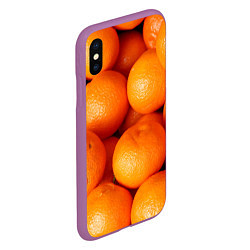 Чехол iPhone XS Max матовый Мандаринчик чик, цвет: 3D-фиолетовый — фото 2