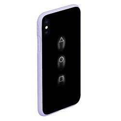 Чехол iPhone XS Max матовый ИГРА В КАЛЬМАРА МАСКИ SQUID GAME, цвет: 3D-светло-сиреневый — фото 2