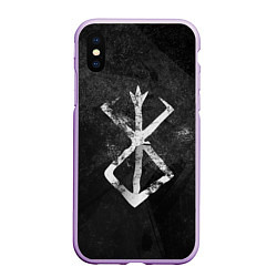 Чехол iPhone XS Max матовый BERSERK LOGO GRUNGE, цвет: 3D-сиреневый