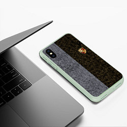Чехол iPhone XS Max матовый Полярность металлических цветов, цвет: 3D-салатовый — фото 2
