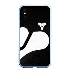 Чехол iPhone XS Max матовый DESTINY 2 LOGO WHITE, цвет: 3D-голубой