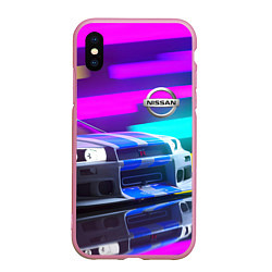 Чехол iPhone XS Max матовый NISSAN GT-R SKYLINE, цвет: 3D-розовый