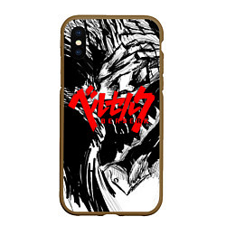 Чехол iPhone XS Max матовый БЕРСЕРК РИСУНОК BERSERK, цвет: 3D-коричневый