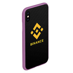 Чехол iPhone XS Max матовый БИНАНС ЛОГО CARBON BINANCE LOGO, цвет: 3D-фиолетовый — фото 2