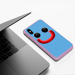 Чехол iPhone XS Max матовый Huggy Waggy smile, цвет: 3D-сиреневый — фото 2