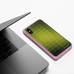 Чехол iPhone XS Max матовый Милитари мозаика, цвет: 3D-розовый — фото 2