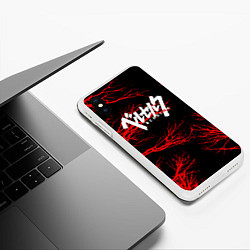 Чехол iPhone XS Max матовый Berserk: Ветки деревьев, цвет: 3D-белый — фото 2