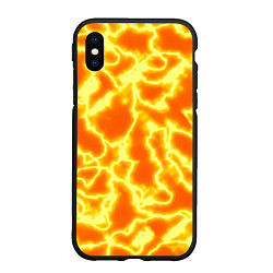 Чехол iPhone XS Max матовый Огненная вспышка, цвет: 3D-черный