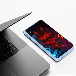 Чехол iPhone XS Max матовый Diablo Fire Ice, цвет: 3D-голубой — фото 2