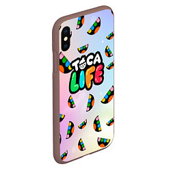 Чехол iPhone XS Max матовый Toca Life: Smile Logo, цвет: 3D-коричневый — фото 2