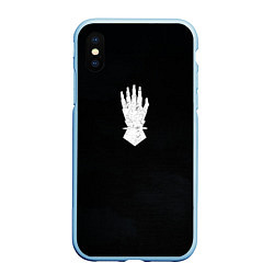 Чехол iPhone XS Max матовый Железные руки цвета легиона, цвет: 3D-голубой