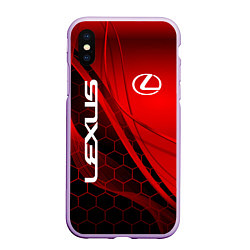 Чехол iPhone XS Max матовый LEXUS RED GEOMETRY ЛЕКСУС, цвет: 3D-сиреневый