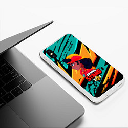 Чехол iPhone XS Max матовый Meg Brawl Stars girl, цвет: 3D-белый — фото 2