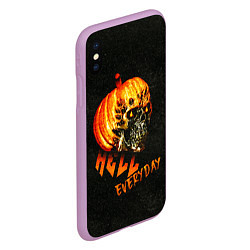 Чехол iPhone XS Max матовый Helloween череп тыква scull pumkin, цвет: 3D-сиреневый — фото 2