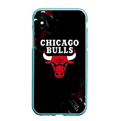 Чехол iPhone XS Max матовый ЧИКАГО БУЛЛС БЫКИ CHICAGO BULLS, цвет: 3D-мятный