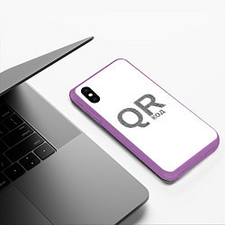 Чехол iPhone XS Max матовый Самый нужный QR код, цвет: 3D-фиолетовый — фото 2