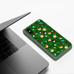 Чехол iPhone XS Max матовый Totoro&Kiki ALLSTARS, цвет: 3D-темно-зеленый — фото 2