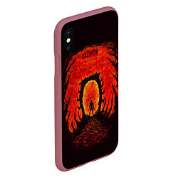 Чехол iPhone XS Max матовый Ворота в Обливион, цвет: 3D-малиновый — фото 2
