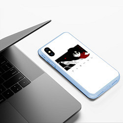 Чехол iPhone XS Max матовый Микаса с мечом атака титанов, цвет: 3D-голубой — фото 2