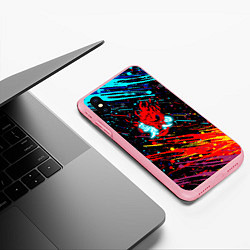 Чехол iPhone XS Max матовый Cyberpunk 2077 Цветные брызги, цвет: 3D-баблгам — фото 2