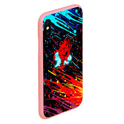 Чехол iPhone XS Max матовый Cyberpunk 2077 Цветные брызги, цвет: 3D-баблгам — фото 2