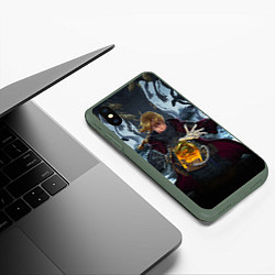Чехол iPhone XS Max матовый СТАЛЬНОЙ АЛХИМИК DEATH STRANDING STYLE, цвет: 3D-темно-зеленый — фото 2
