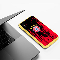 Чехол iPhone XS Max матовый Bayern Munchen: Бавария, цвет: 3D-желтый — фото 2