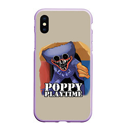 Чехол iPhone XS Max матовый Poppy Playtime, цвет: 3D-сиреневый